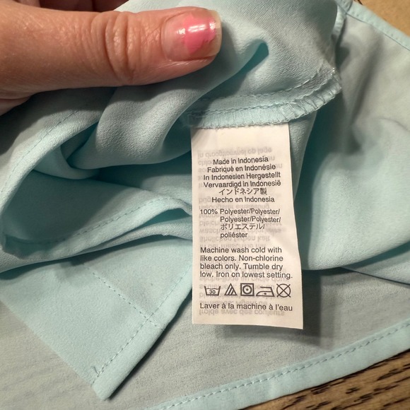 J. Crew Women's Size Large Light Blue Long Sleeve Button Down Shirt Blouse Sheer - Picture 8 of 10